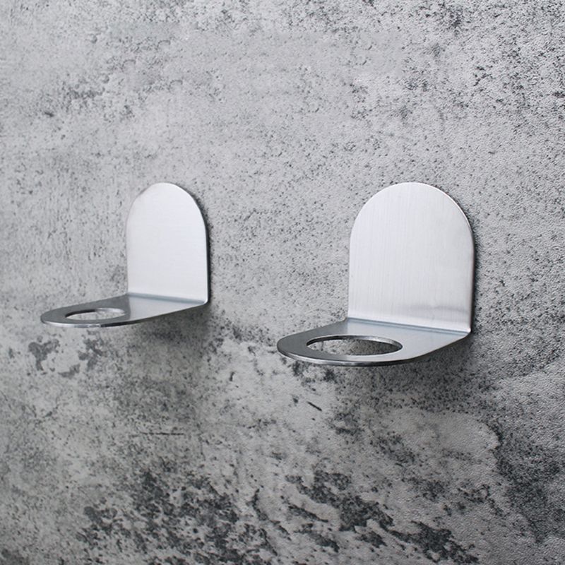 Stainless Steel Wall Mount Soap Shower Gel Dispenser Bottle Holder Hook Hanging Hanger Rack Bathroom Kitchen Organizer No Drill