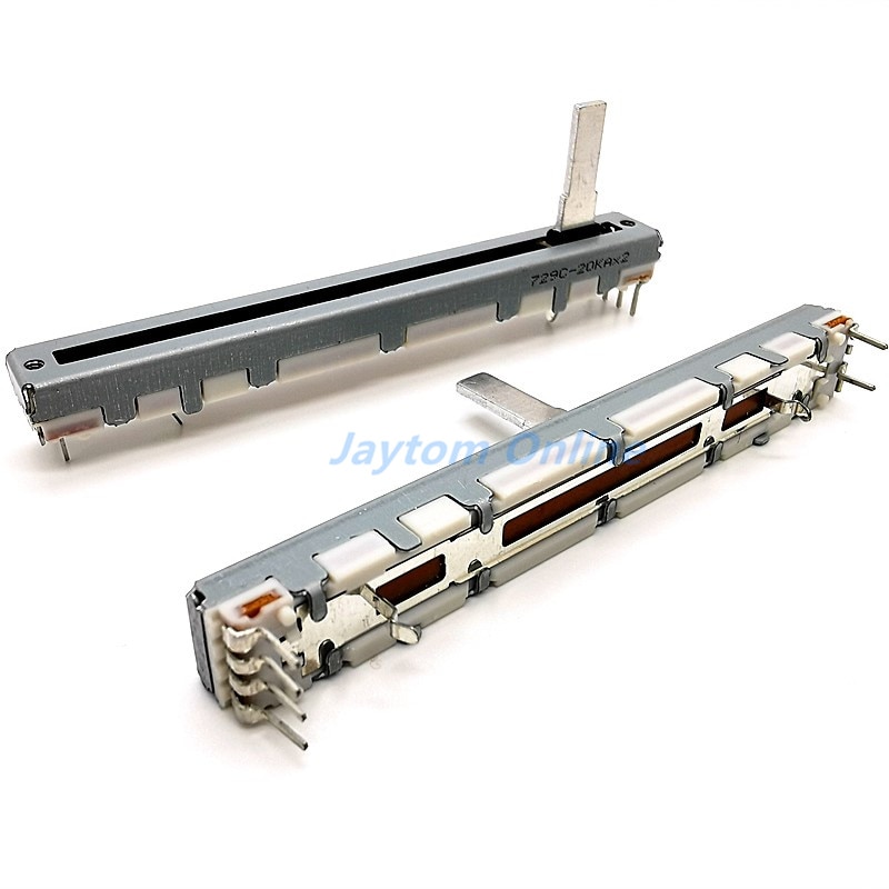 1pc 10K ALPS 7.5CM 10KAX2 20KAX2 Single Dual-Unit Slide Potentiometer Mixer Volume pusher RS6011 Fader Handle Length 15mm