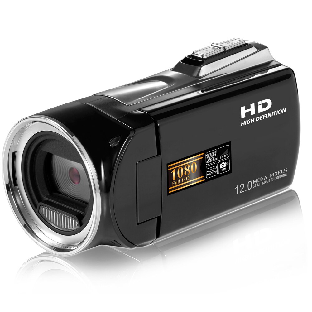 Profissional hd completo 1080p casa lcd câmera de vídeo zoom 270 graus rotação portátil handheld digital filmadora gravador 8x