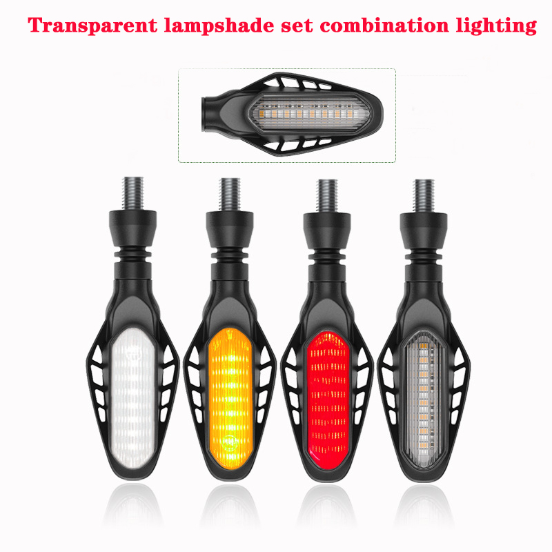 Motocicleta led luzes de sinal freio luz volta branco amarelo vermelho drl luz fluindo lanterna traseira indicador da lâmpada circulação diurna: YELLOW