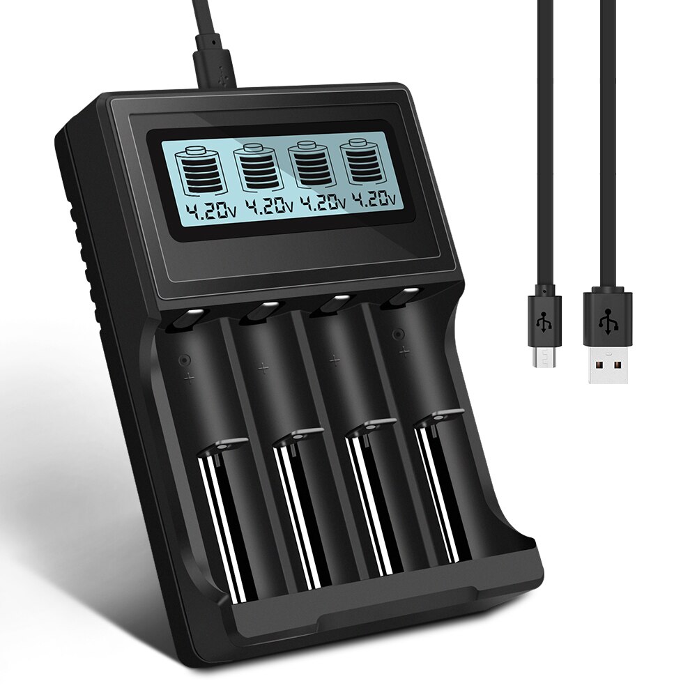 PALO 3.7V 18650 16340 14500 18500 lithium Battery Charger USB smart charger for 18650 rechargeable battery charger: LCD charger