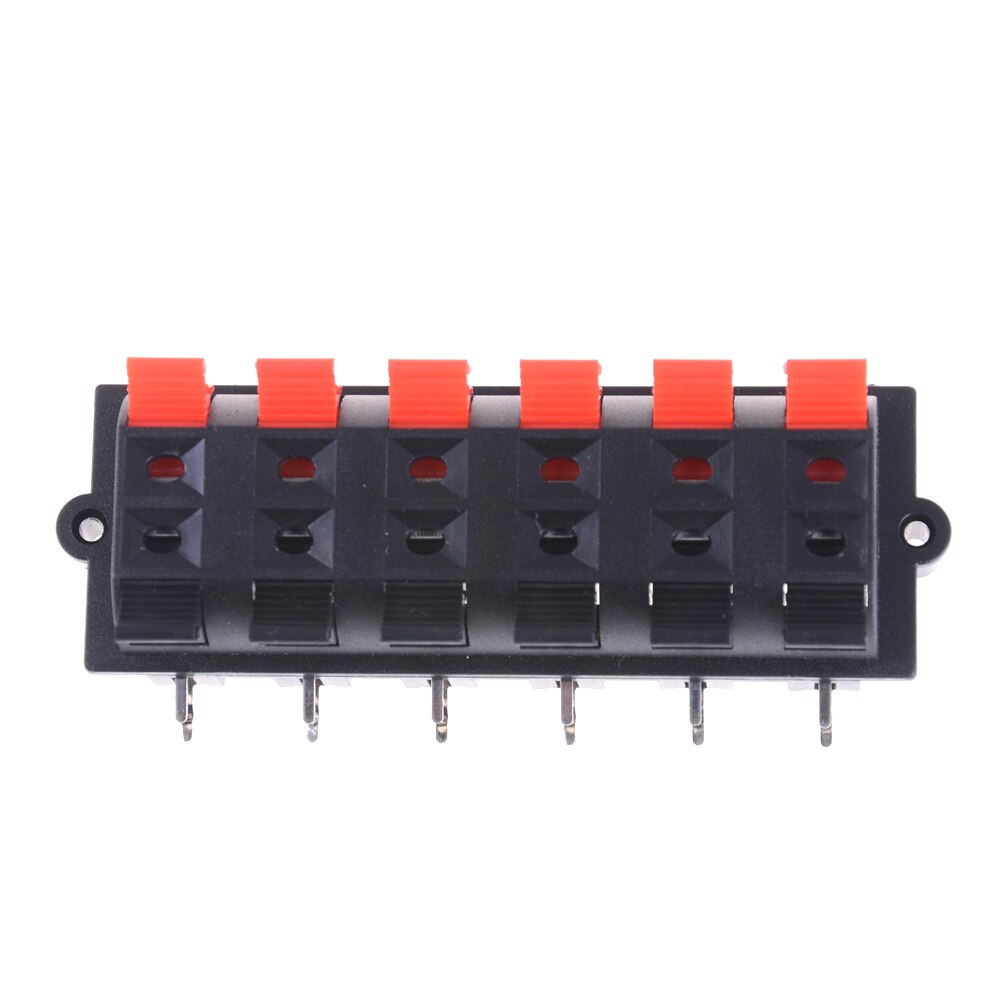 AC 50V 3A 12 Way 2 Row Push Release Connector Plate Stereo Speaker Terminal Strip Block