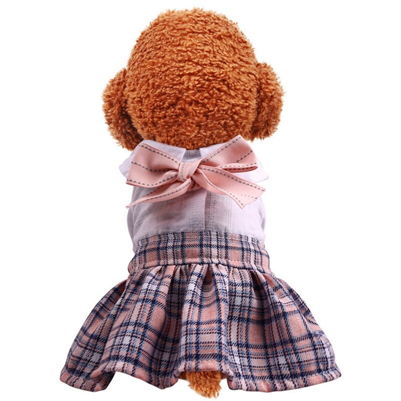 Vestido de verano para mascotas, ropa clásica a cuadros para perros, falda, ropa de cachorro de primavera, XS-L