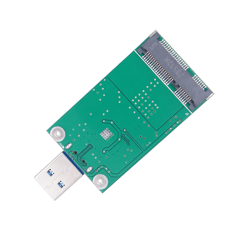 Mini SSD Case mSATA to USB 3.0 Hard Drive Case mSATA USB Adapter External Solid State Disk Supports 30*30/50 mSATA SSD Hard Disk: green