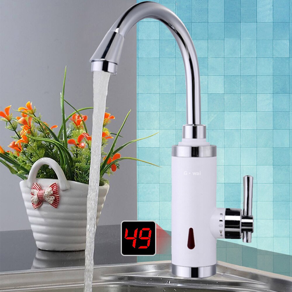 3000w instantânea torneira do chuveiro elétrico com aquecedor de água tankless instantânea pia aquecedor de água da cozinha 220v plugue da ue