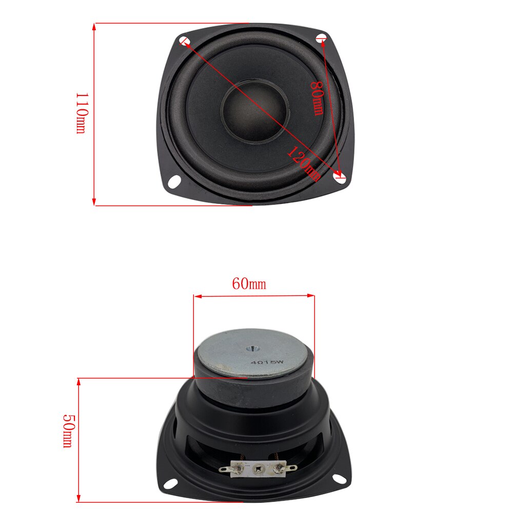 4Ohm15W woofer Speaker 4Inch Full Range HIFI Audio Loudspeaker Tweeter Mid Range Subwoofer For Home Theater DIYSpeakers