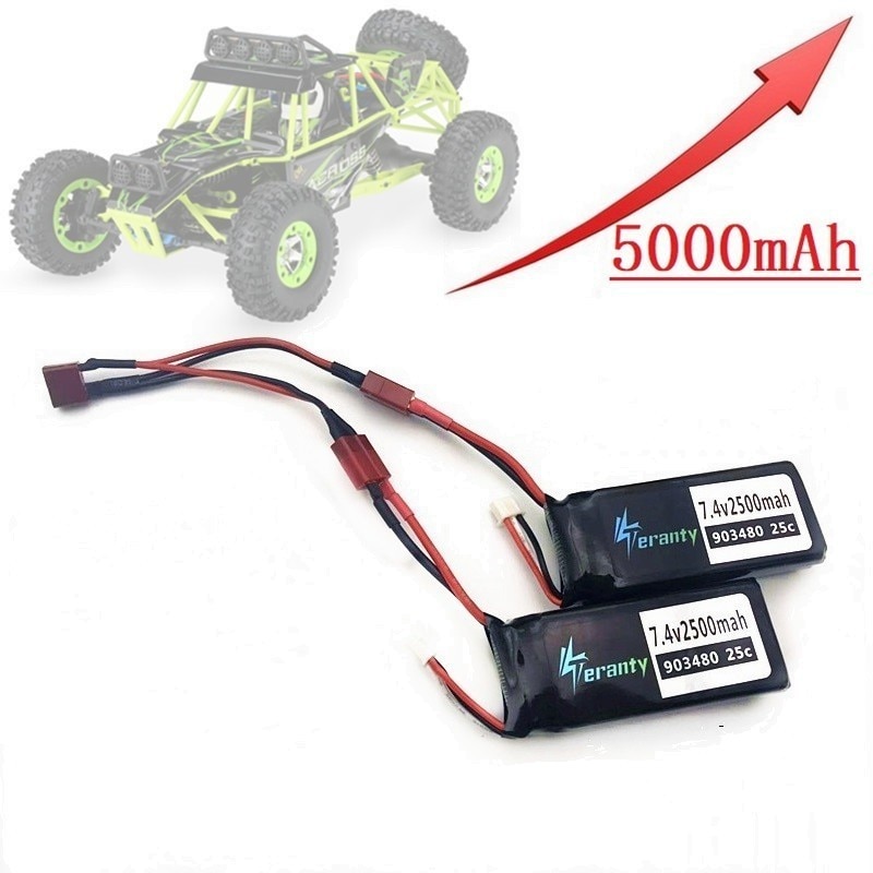 Upgrade 4000mAh 5000MAH 7.4v lipo battery for Wltoys 12428 12423 RC Car Spare Parts 7.4V 2500mah battery/1500mah battery 903480