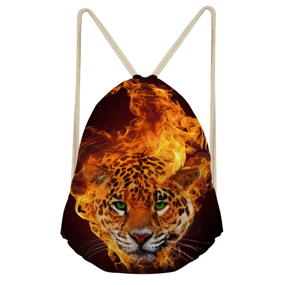 Noisydesigns erittäin kova tiger fire sarja painettu reppu naisille tytöille kiristysnauha laukku rento matka säilytyslaukut mochila: Cc1397 z 3