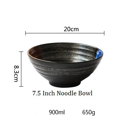 6-tlg. Ramen Schalen Set Keramik - Japanische Nudelschalen 1000ml Für Udon & Pho