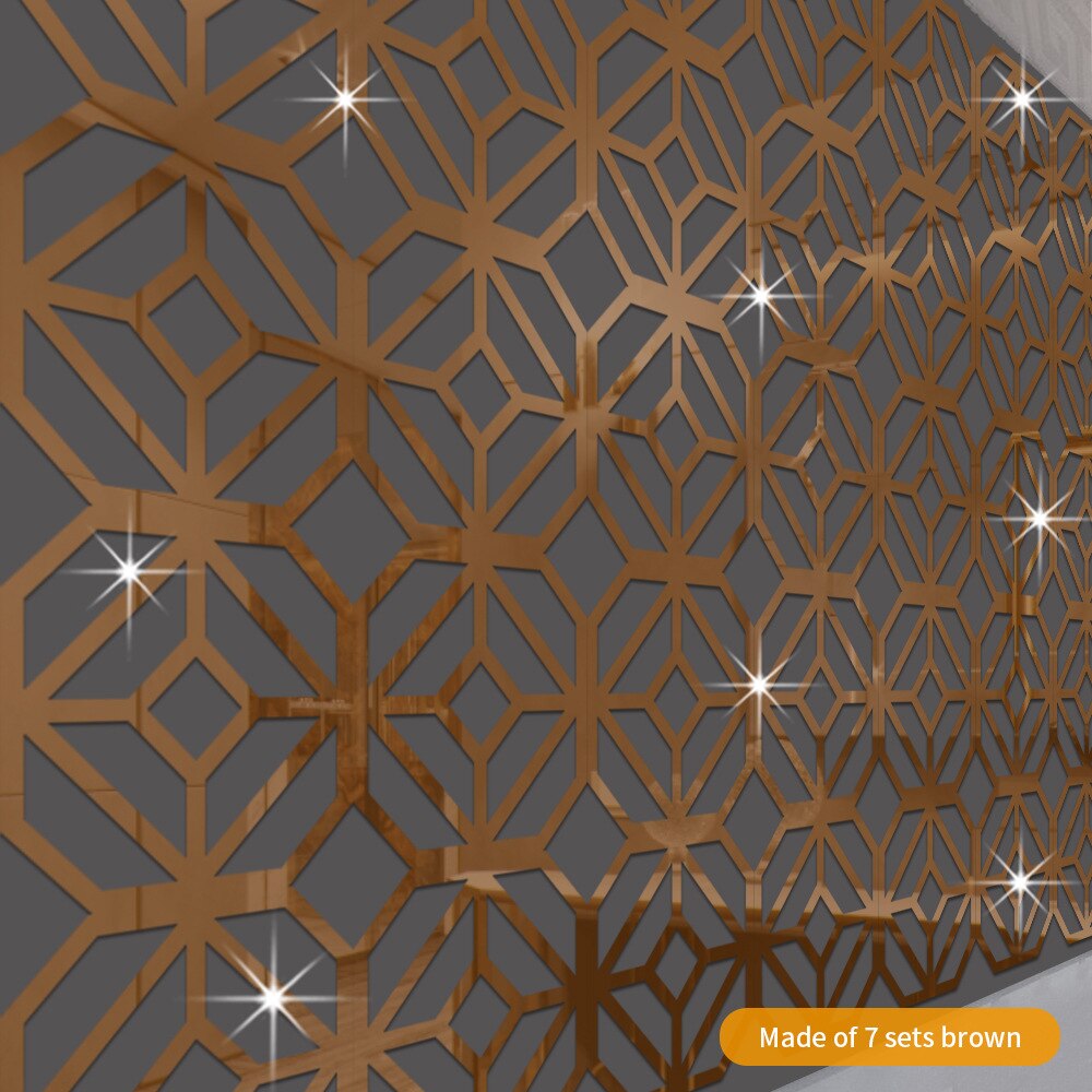 Achthoek Vierkante Holle 3D Spiegelwand Sticker Acryl Sofa Achtergrond Woonkamer Decoratie Kast Renovatie Decal Home Decor