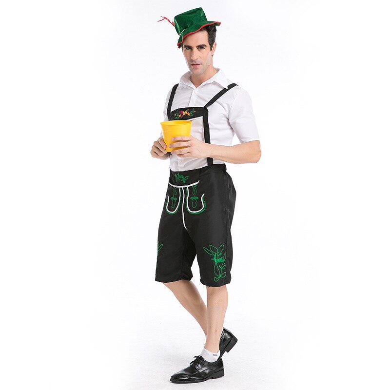 Adulte hommes royaume-uni paysan récolte Festival Costume bavarois Oktoberfest Lederhosen pantalon Shorts salopette à bretelles tenue grande taille XXL