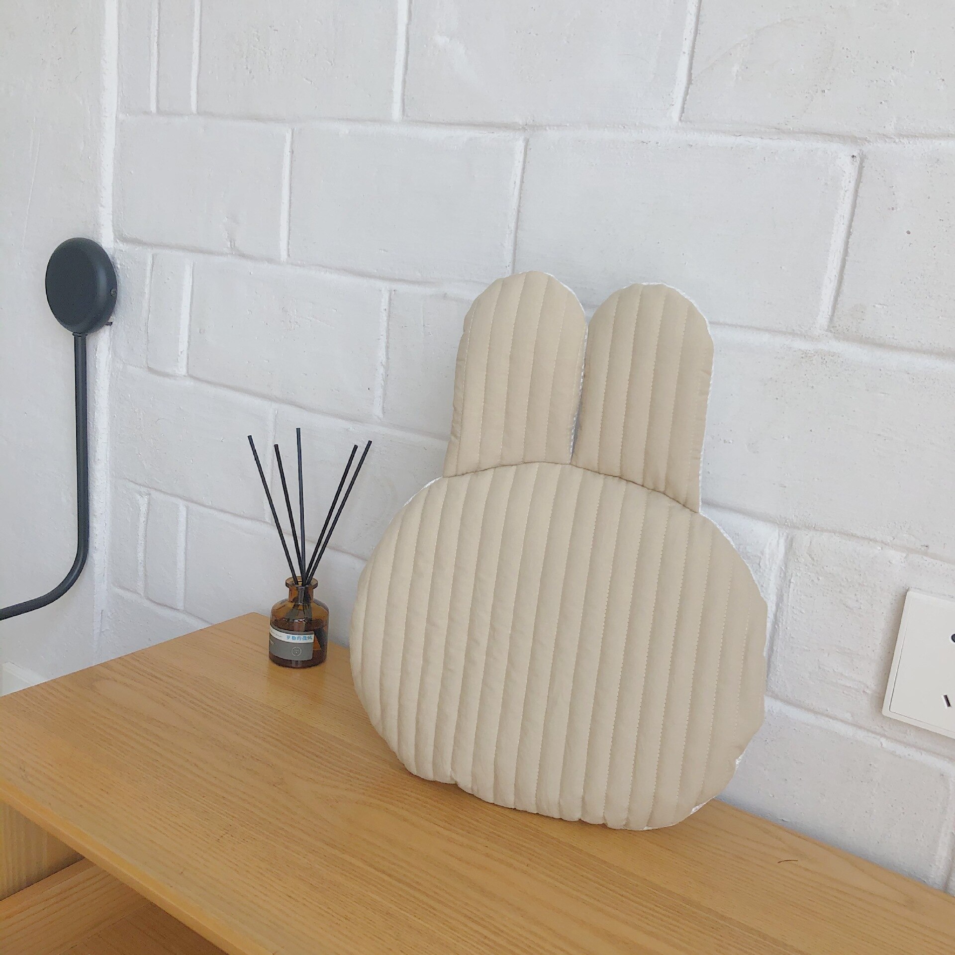 Quilting baby kudde barn mjuk kudde bomull kuddar koreanska baby sängkläder spjälsäng soffa tillbehör för baby rum plantskola dekor: Beige kanin
