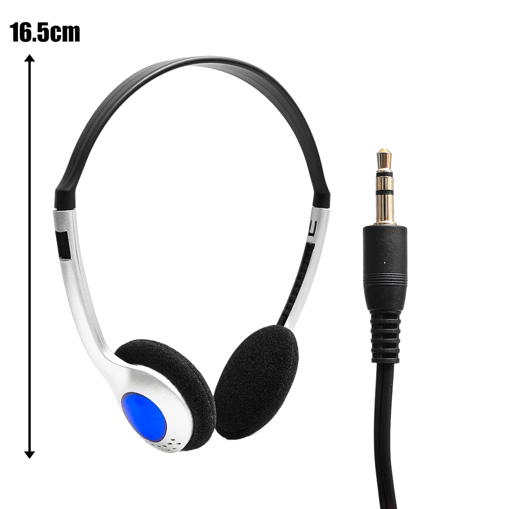 Universal Wired Headset 3.5mm Plug Gaming Computer Headphone Sports Mobile Phone MP3 Laptop Head-mounted Stereo Earphones: Blue