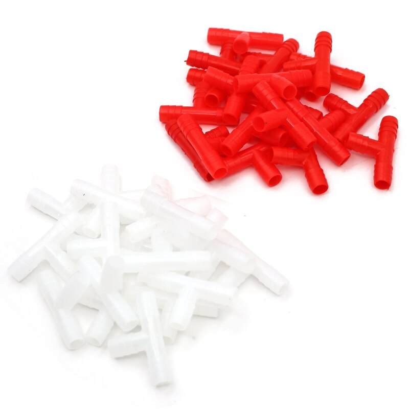 20Pcs Plastic Tee Tube Connector Diameter 8mm Rabbit Chicken Quail Doves Pets Nipple Drinker Connecting Pipe Farm Equipments
