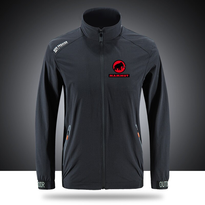 Marmot-Chaqueta de deporte delgado con logotipo de elefante para hombre, chaqueta suave y cómoda con cremallera para exteriores, estampado frontal informal, talla asiática: 3 gray / XXXL