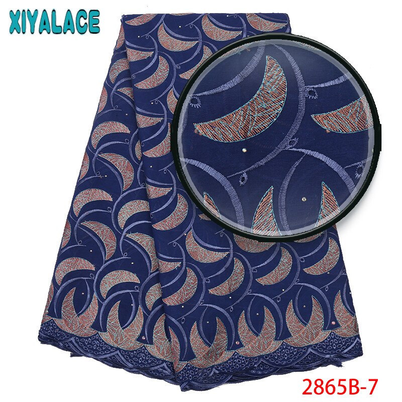Swiss Voile Lace Fabric Top African Dry Lace Fabric  Swiss Voile Lace In Switzerland with Stones KS2865B-6