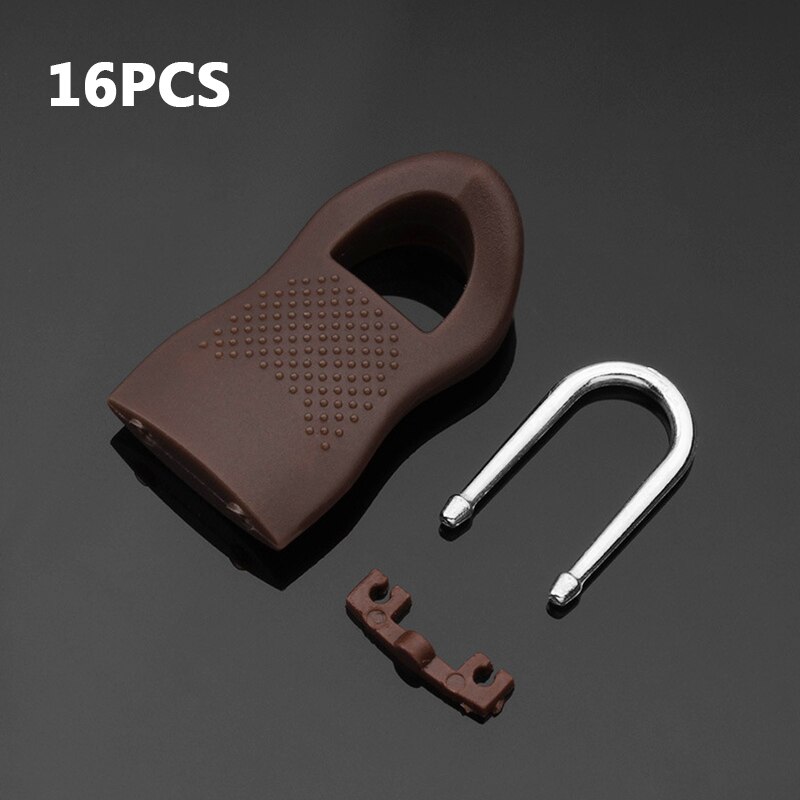 Étiquettes de rechange à fermeture éclair pour vêtements, fixation à glissière noire pour sac de voyage, valise, vêtements, tente, sac à dos, outils de couture: Coffee A style 16pcs
