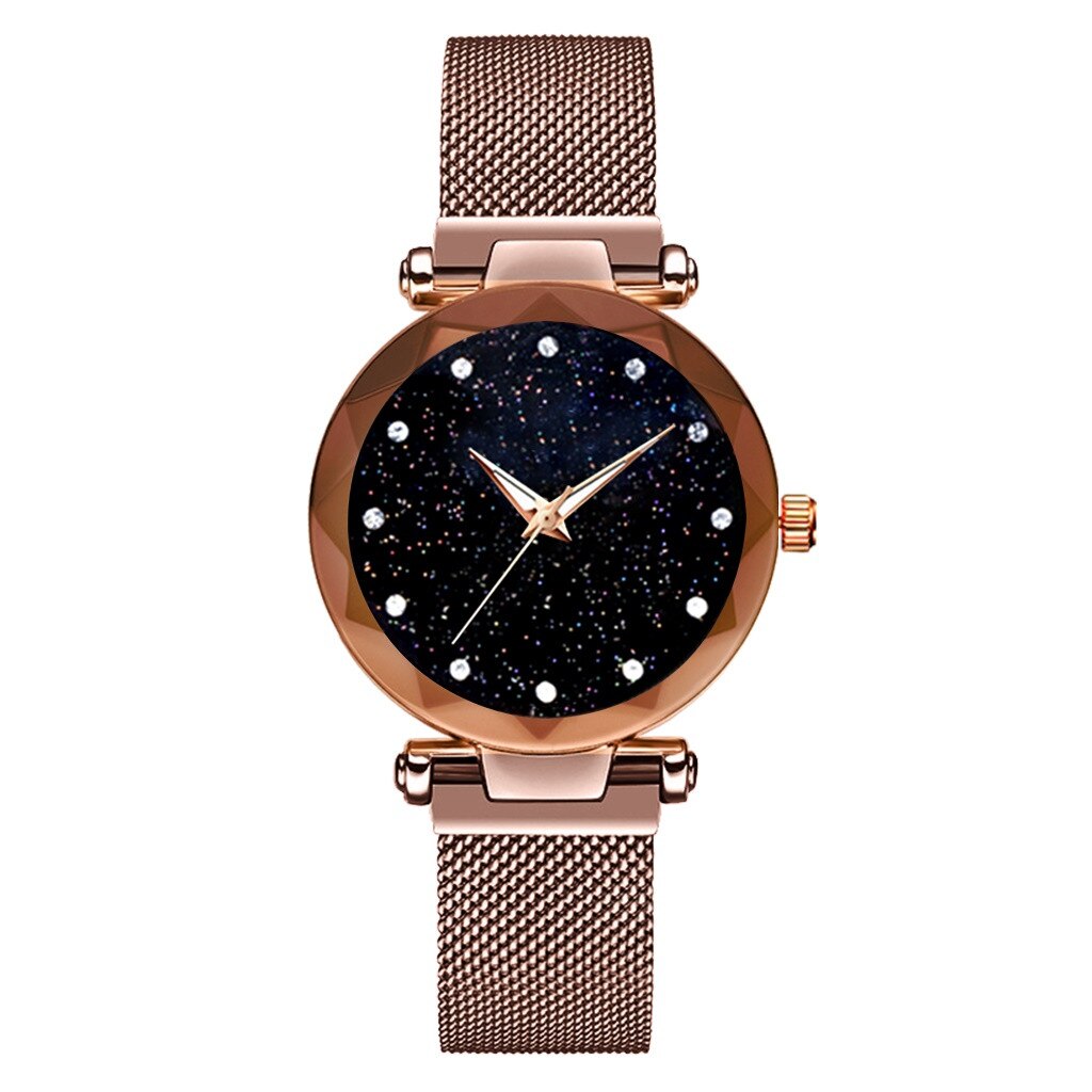 Montre femme ciel étoilé montre magnétique acier inoxydable bracelet en maille luxe Quartz montre-bracelet diamant montres Relogio Feminino