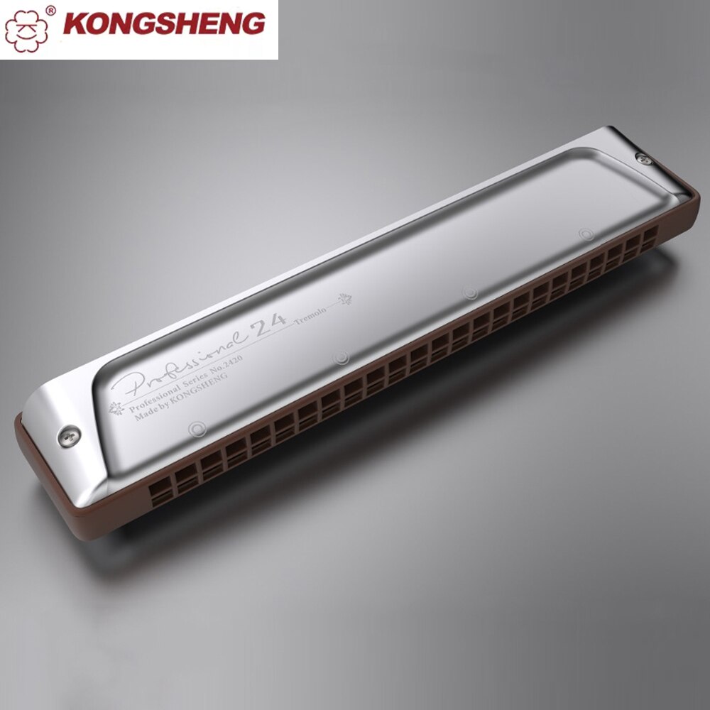 KONGSHENG Tremolo Harmonica Key Of C 24 Holes Harp Phosphor Bronze Reeds ABS Comb Musical Instruments Series 2420