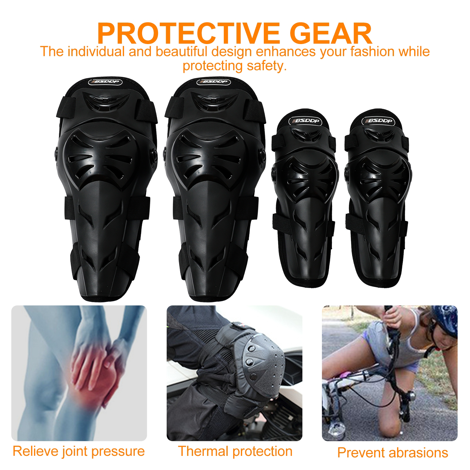 1 Set Limbs Protector Riding Protective Gear Useful Motorcycle Knee Elbow Pads