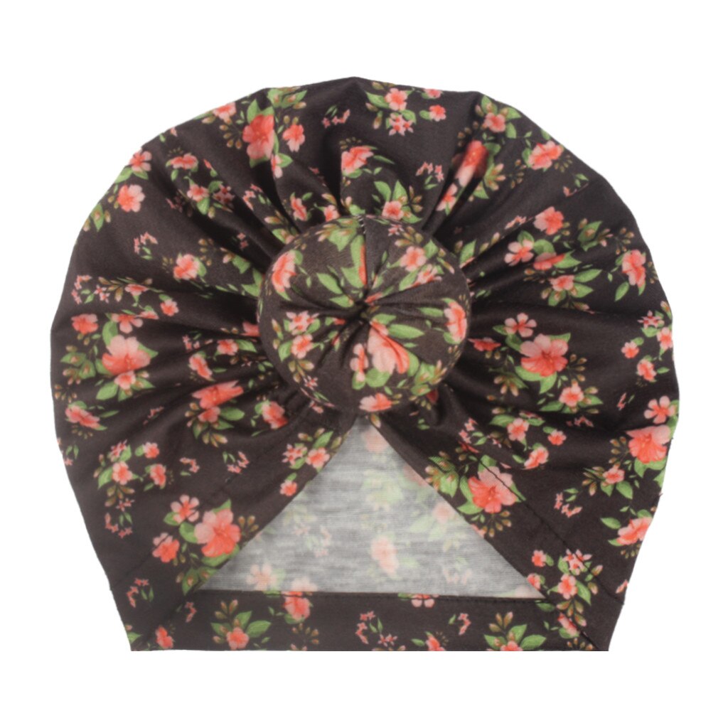 Baby Spullen Bloemenprint Baby Meisje Hoed Met Geknoopt Baby Beanie Baby Meisjes Jongens Accessoires Cap Voor Meisjes Kid hoeden # P30: A
