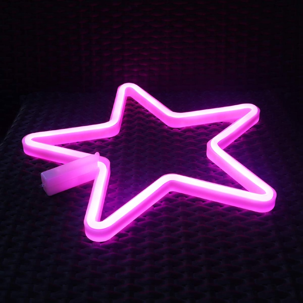 Star Shaped Neon Signs Led Neon Light Star Wall Light for Studio Kids Room Living Room Bedroom Wedding Party Decoration