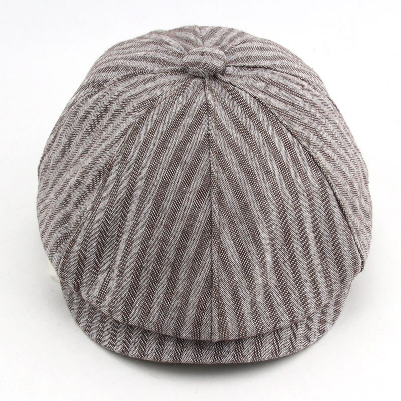 Bfdadi forårs- og sommerhatte til mænd avisdreng-kasketter stribet baret-kasket 6 farver avisdreng-hat str. 57-60cm