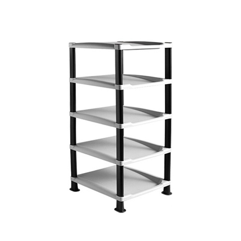 Solid 5 Layer Schoenenrek Plastic Monteren Opslag Schoenenkast Schoenenrek Hanger Thuis Organisator Accessoires: white