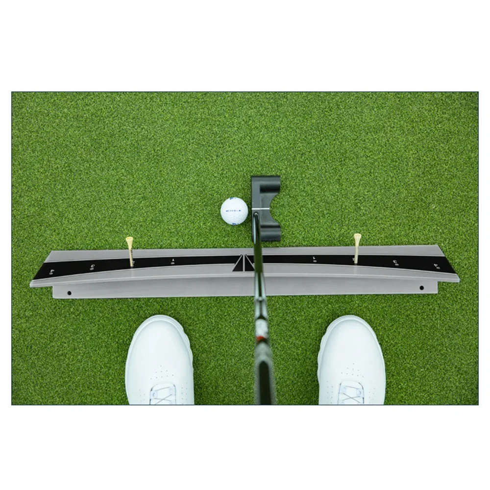 Golf Edge Putting Flat Rail, Golf Putting Arc, Golf Edge Putting Plane Rail Putter Trainer Putter Track Putter Plate Calibrates