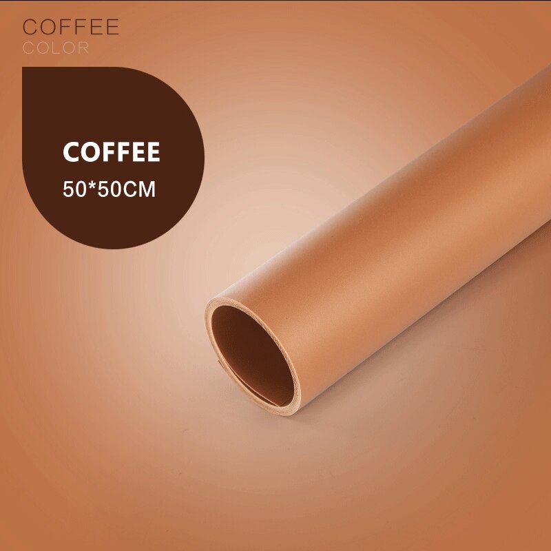 50*50cm Solid Color Photography Backdrop PVC Background Photo Backdrops Paper Waterproof Anti-wrinkle For Studio Photo Shooting: Coffee