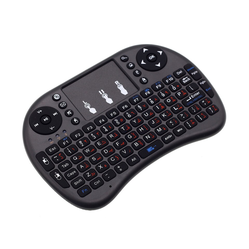 i8 Arabic English Version i8+ 2.4GHz Mini Wireless Keyboard Air Mouse TouchPad for Android TV Box / Mini PC / Laptop