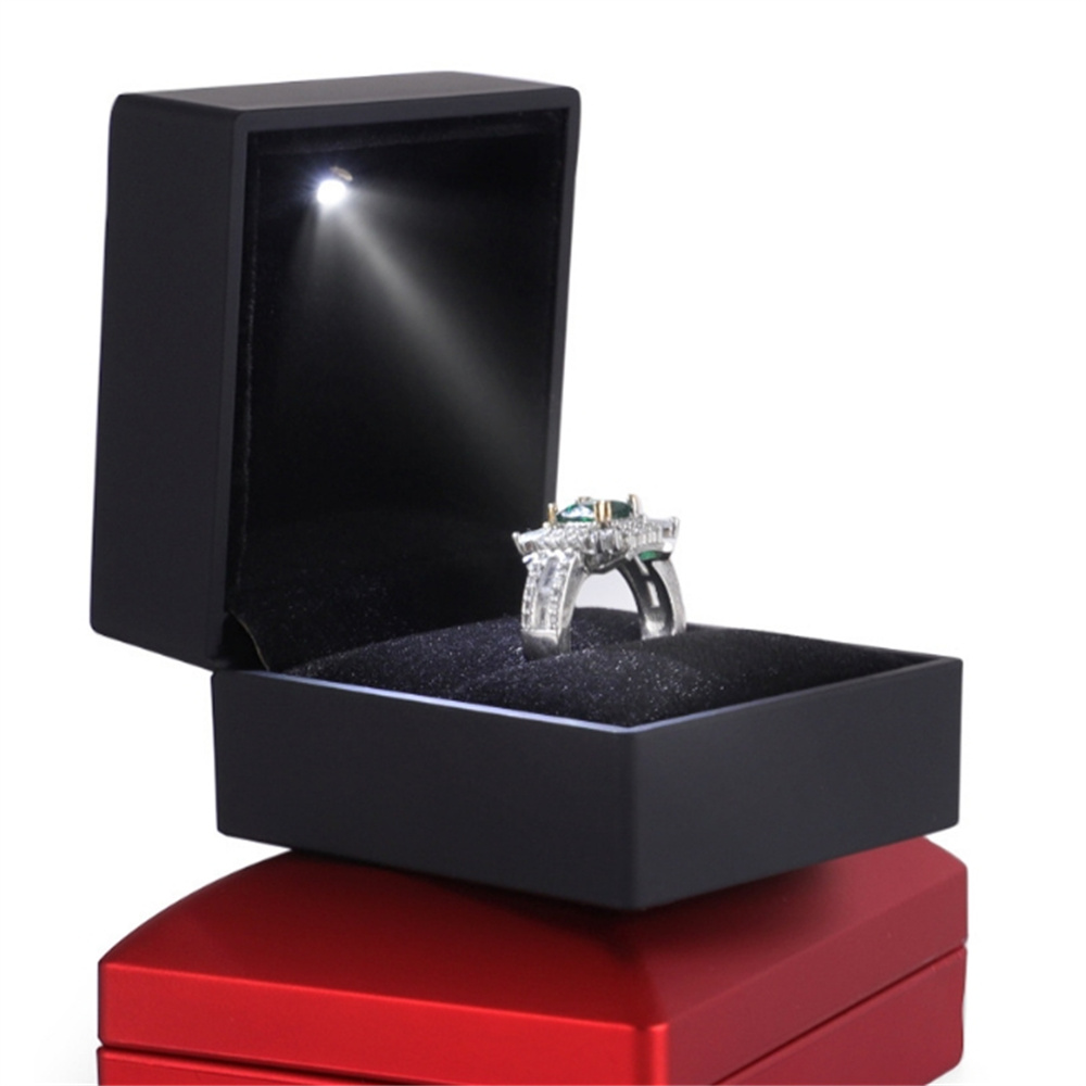 2024 Ringbox mit LED-Licht, Schmuck-Diamant-Ring-Kasten, Aufbewahrung, Ehering-Kasten, Schmuck-Organizer, Aufbewahrung,