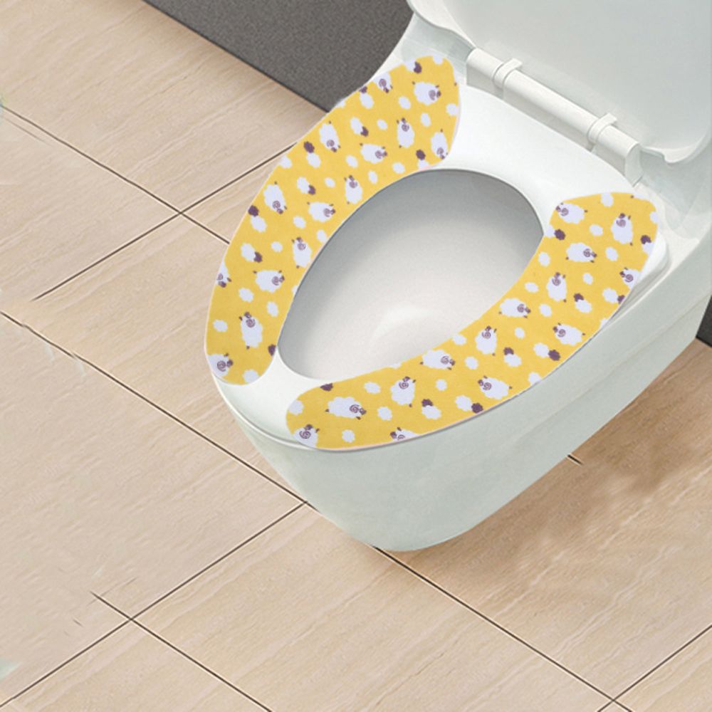 1 par ikke-vævet toiletmåtte pudestoffer, der kan genanvendes vaskbar nærmestool toilet sædeovertræk blød pude lågpude: B