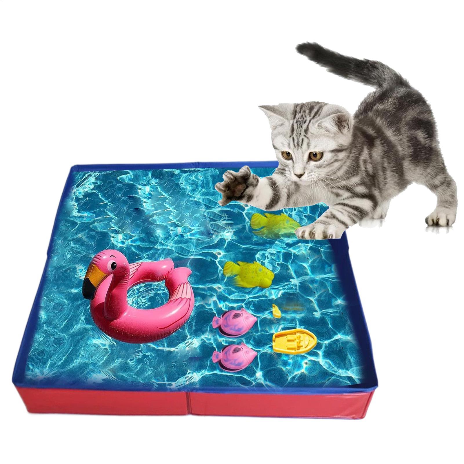 Pet Swimming Pool PVC Foldable Dog Bath Tub Square-Shaped Anti-Slip Save Space Pet Puppy Bathing Tub for Home Yard Garden