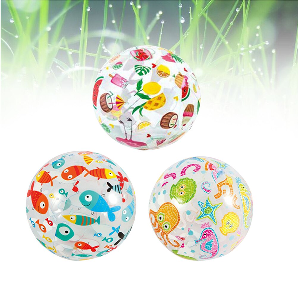 Sea Creature Lively Print Clear Beach Ball Inflatable Cute Colorful Beach Ball for Summer Pool Party Fun Games Activities