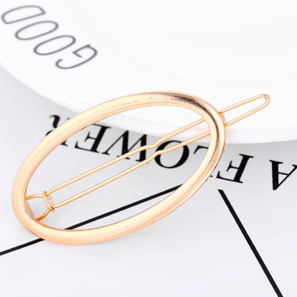 femme cheveux accessoires pince à cheveux épingle métal géométrique alliage bandeau lune cercle Hairgrip Barrette filles support: 05