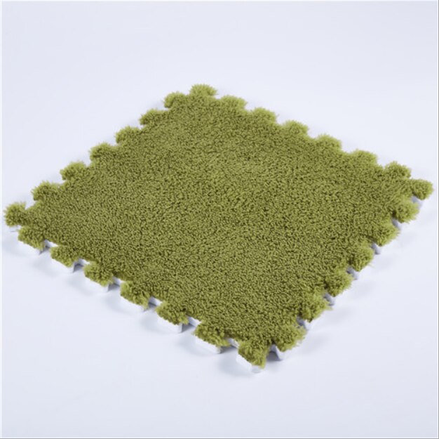 Interlocking Foam Mats Sold By Package Foam Mat Fuzzy Area Rug Fluffy Carpet Tiles Kids Ideal Nursery Decor Baby Room Playroom: bean green
