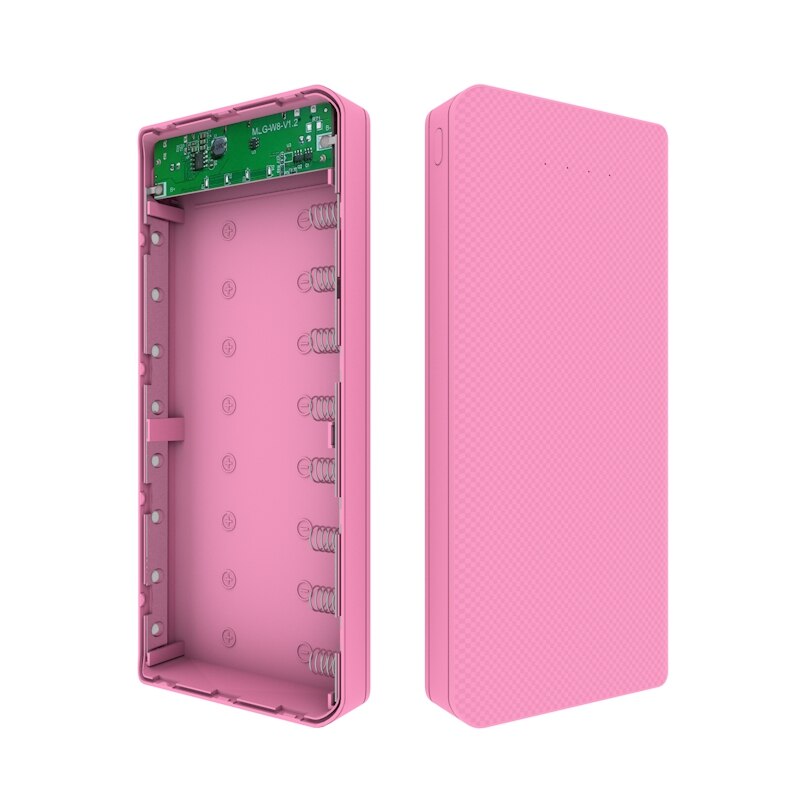 Forskrto 5V Dual USB 8*18650 Power Bank Type C USB Battery Box Mobile Phone Charger DIY Shell Case For IPhone X Samsung S10 Plus