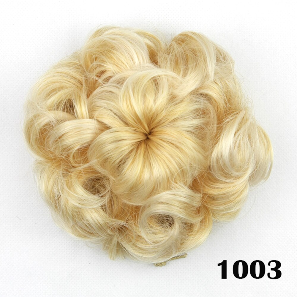 Soowee-coletero de pelo sintético para mujer, moño con forma de flor, banda de goma, 8 colores: Color natural