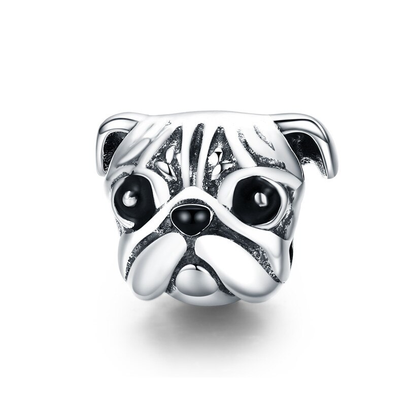 100% 925 Sterling Silber Hund der Geschichte Pudel Welpen Französisch Bulldog Perlen Charme Fit Charms Silber 925 Original armband: CMC834