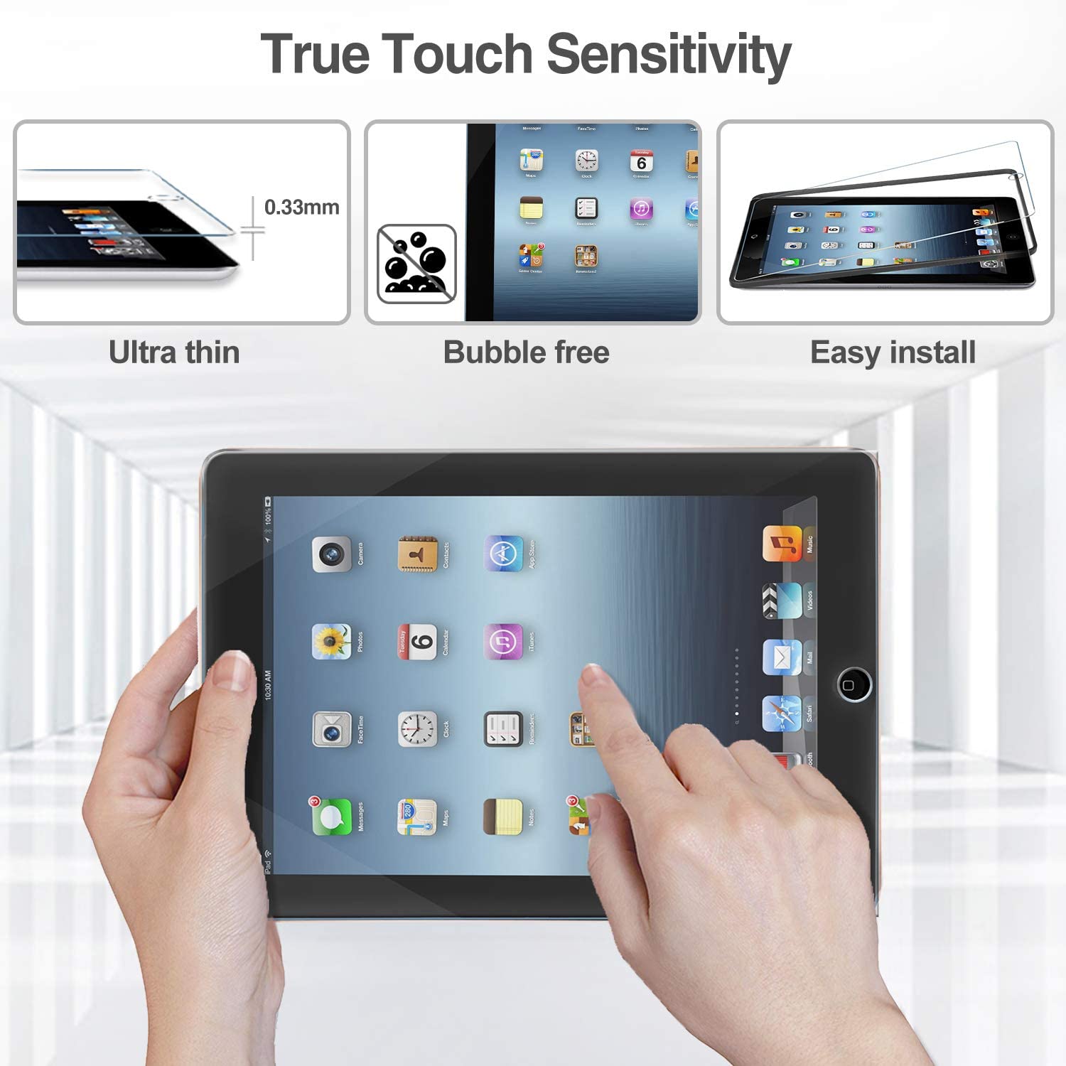 Voor Apple Ipad 2/Ipad 3/Ipad 4 9.7 Inch - 9H Tablet Screen Protector Beschermende Film anti Vingerafdruk Gehard Glas
