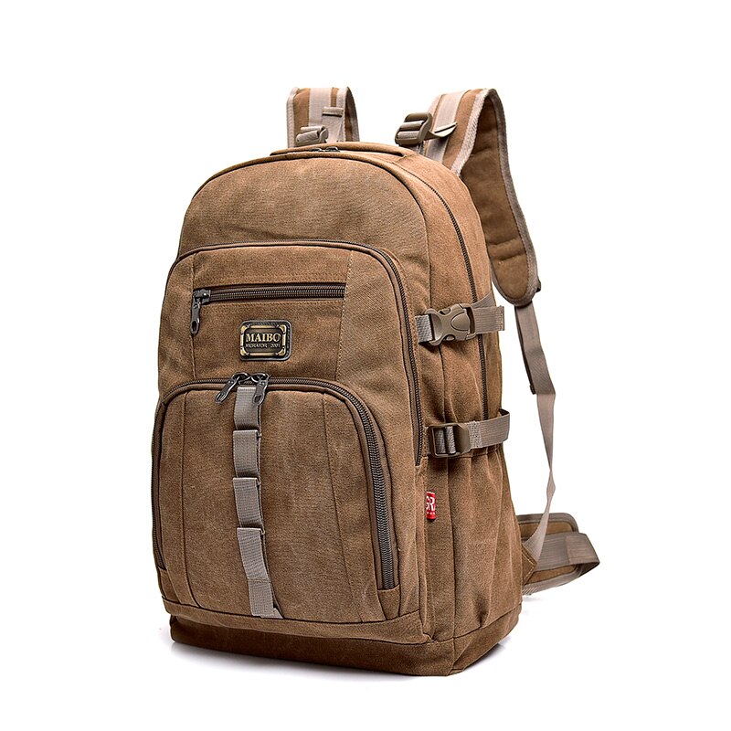 Freizeit Leinwand Reise Rucksack Große Kapazität Männer Ich bin Freien Bergsteigen Tasche Männlichen Rucksack Gepäck Schule Tasche: braun