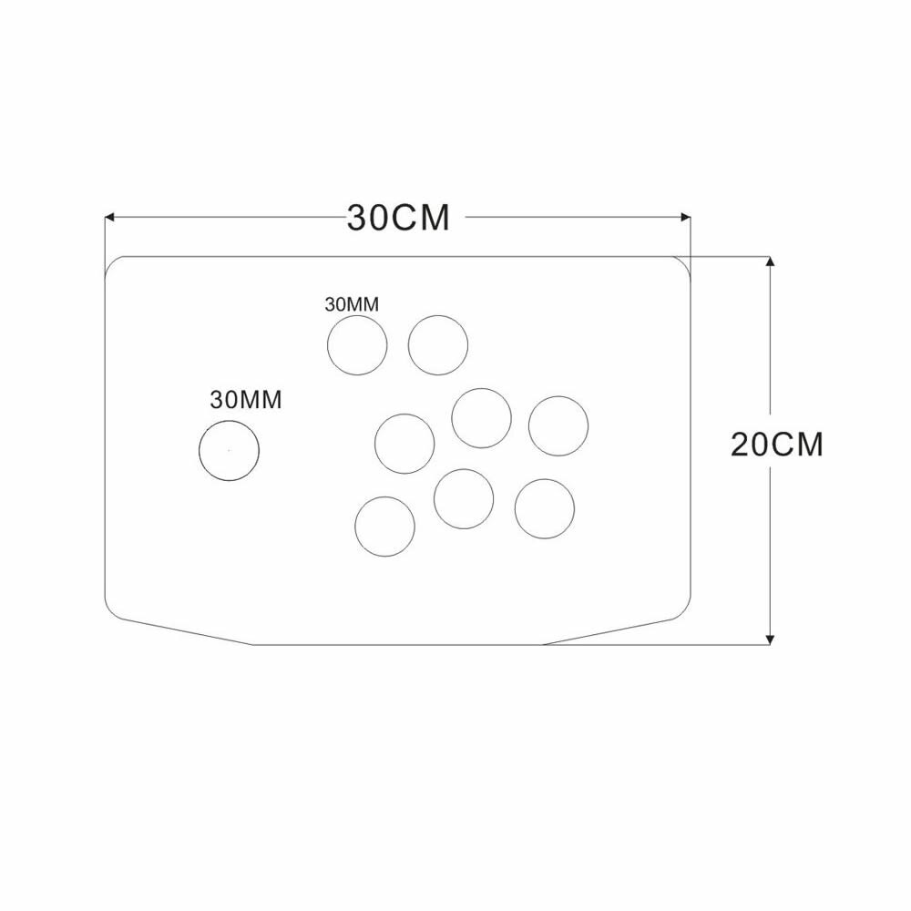 RAC-K500C de 8 botones para Panel de arte acrílico, caja plana, juegos de Joystick de Arcade DIY