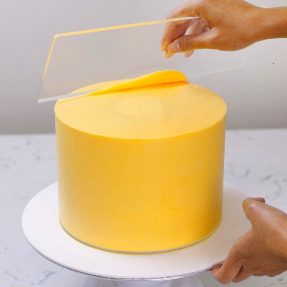 8/10/12/14 inch Transparent Cake Cream Scraper Cake Making Scraper Rectangular Acrylic Cake Baking Tool