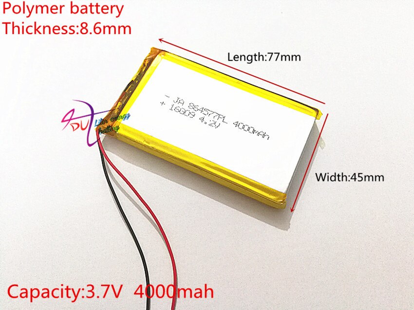 Polymer battery 4000 mah 3.7V 864577 smart home MP3 speakers Li-ion battery for dvr,GPS,mp3,mp4,cell phone,speaker