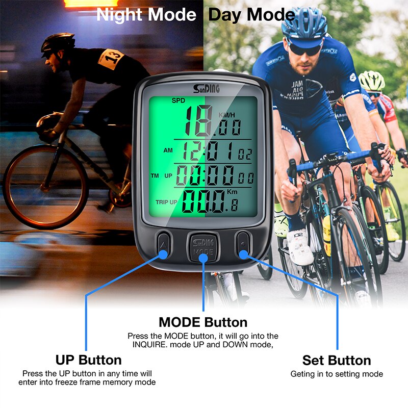 Waterproof Bicycle Speedometer Meter Computer Backlight Bike Speedometer Odometer Display Speedometer Suitable for Cycling