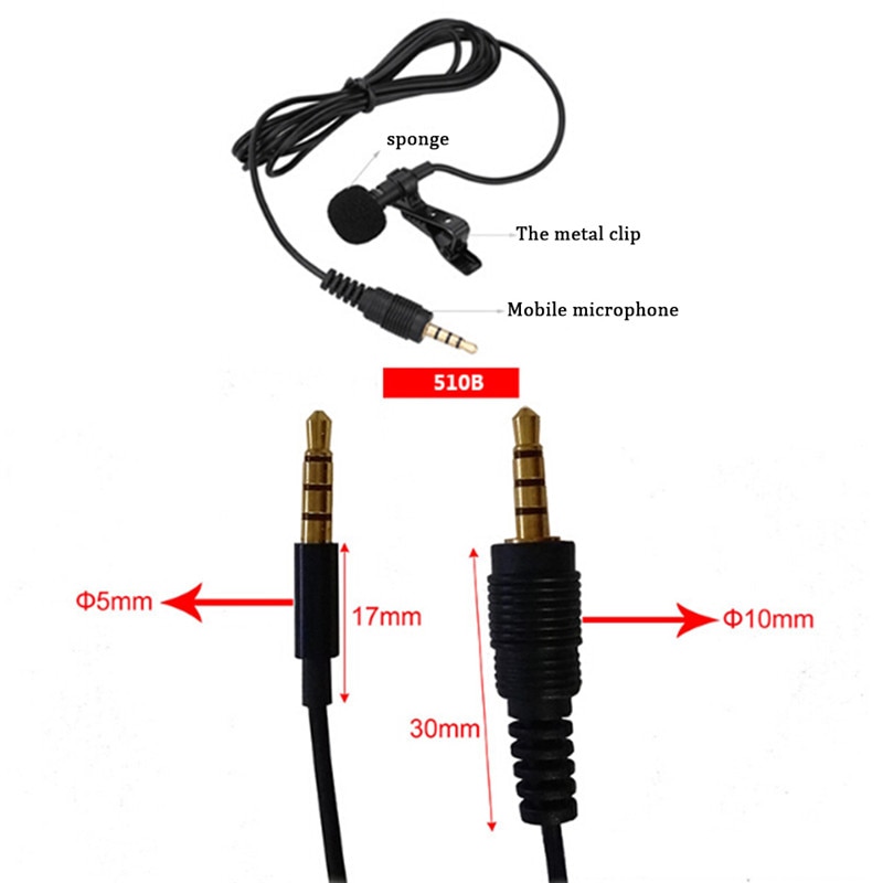 Mini draagbare microfoon condensator clip-on microfoon bekabelde microfoon voor telefoon voor laptop