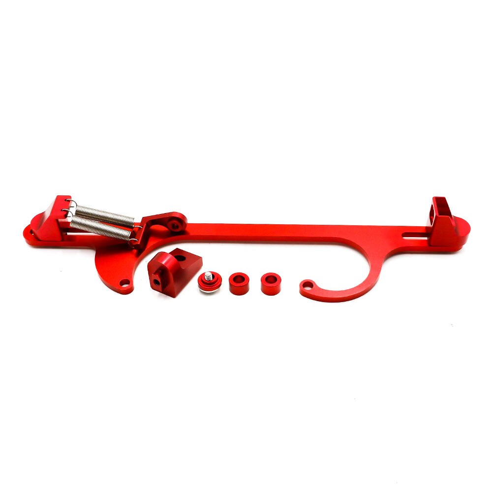 Billet Aluminium Throttle Cable Carb Bracket Carburetor for Holley 4150 4160 Sliver Black Blue Red: red