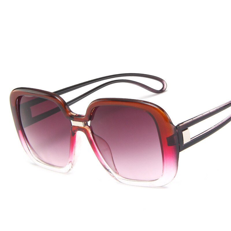 Vintage Oversized Vierkante Zonnebril Vrouwen Grote Zwarte T Frame Zon Galsses Luxe Eyewear: Colour3