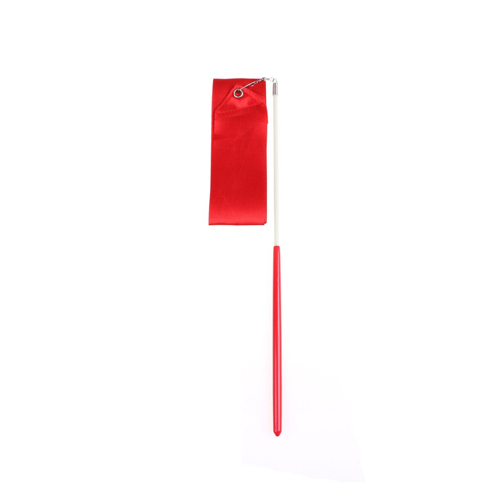 2 m fita de dança profissional colorido ginásio fitas rítmica arte ginástica ballet streamer giratório vara para ginásio formação: Vermelho